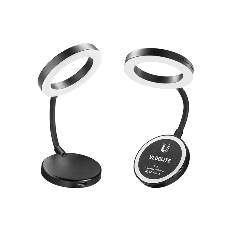 VLOGLITE M15 Mini Portable Selfie Light Magnetic LED Fill Ring Light for Phone Reading Photography Video Lighting