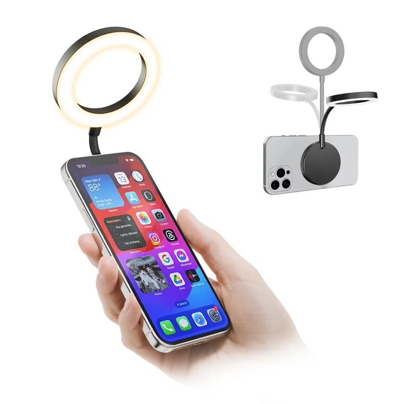 VLOGLITE M15 Mini Portable Selfie Light Magnetic LED Fill Ring Light for Phone Reading Photography Video Lighting