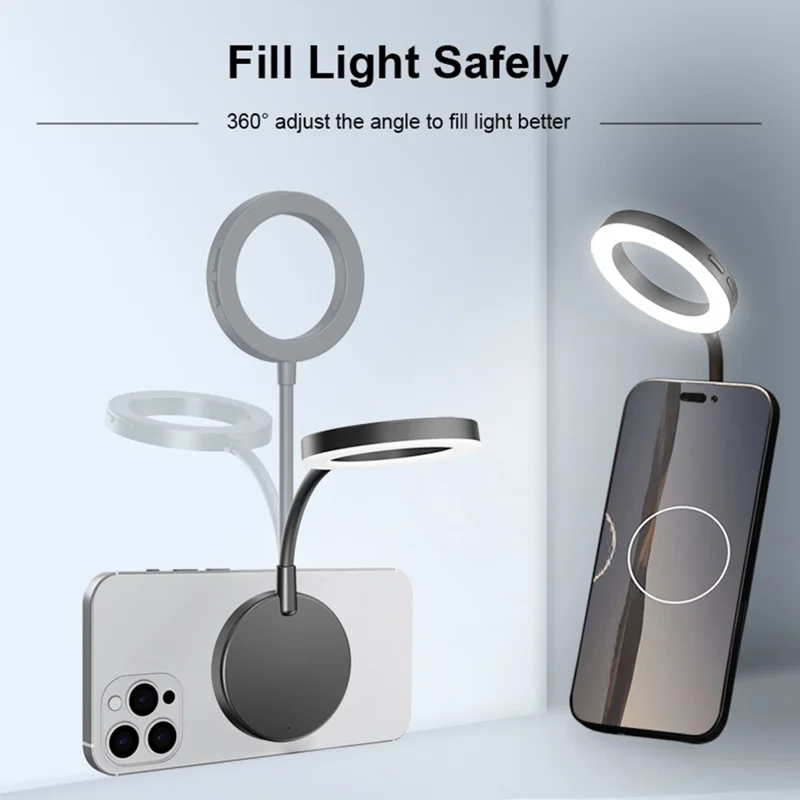 VLOGLITE M15 Mini Portable Selfie Light Magnetic LED Fill Ring Light for Phone Reading Photography Video Lighting