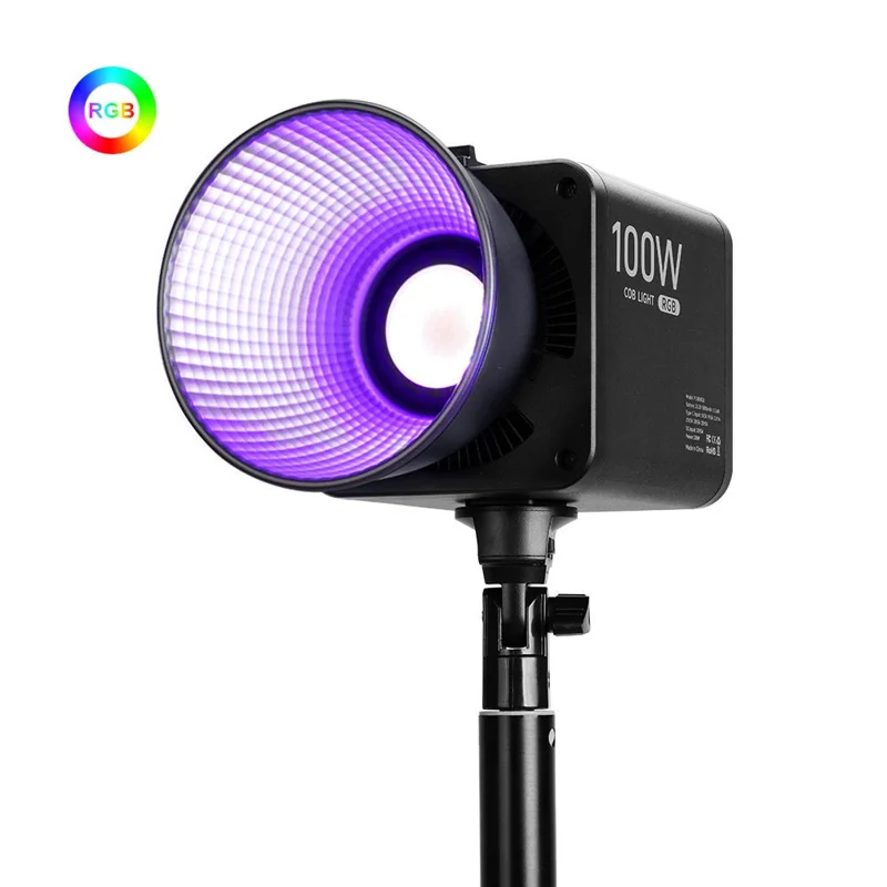 VLOGLITE P100RGB 100W COB Video Light 2700K-6500K CRI96+ Rechargeable Studio Lighting Wireless Photography Lamp
