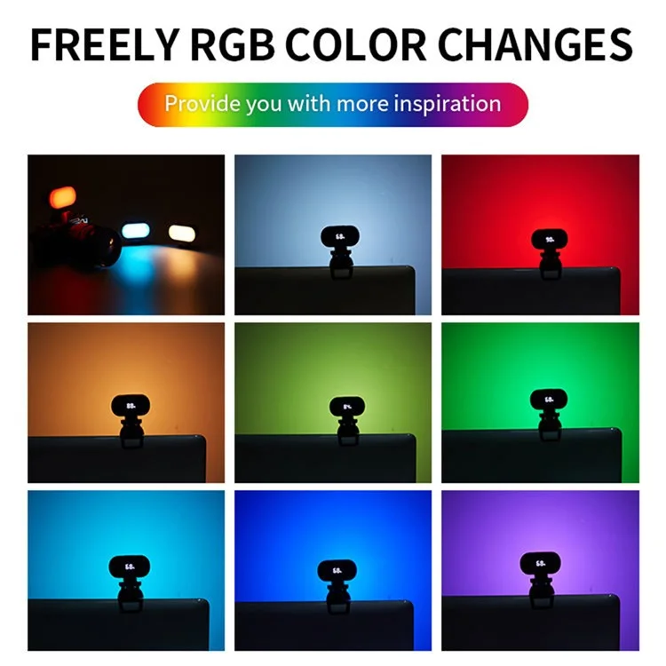 JMARY FM-16RGB Portable Mini RGB Video Conference Fill Light Rechargeable Photography LED Fill Light