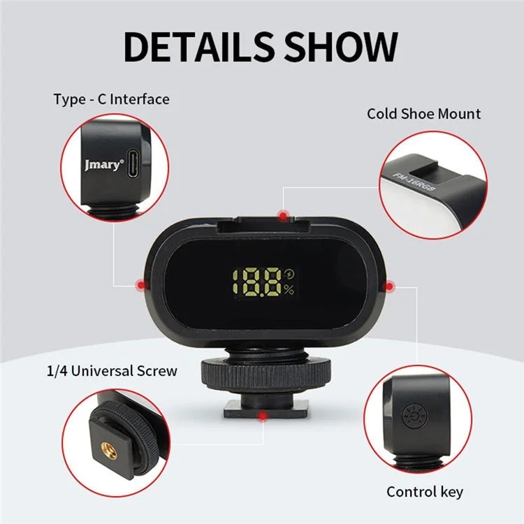 JMARY FM-16RGB Portable Mini RGB Video Conference Fill Light Rechargeable Photography LED Fill Light