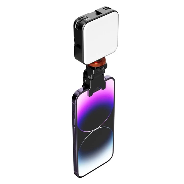 Kit d'éclairage de remplissage à double couleur VRIG FD54 avec clip de mini lampe de selfie avec sabot froid, vis de 1/4" pour la diffusion en direct