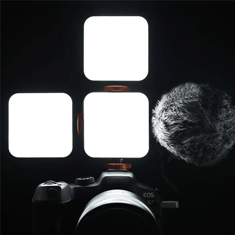 Kit d'éclairage de remplissage à double couleur VRIG FD54 avec clip de mini lampe de selfie avec sabot froid, vis de 1/4" pour la diffusion en direct