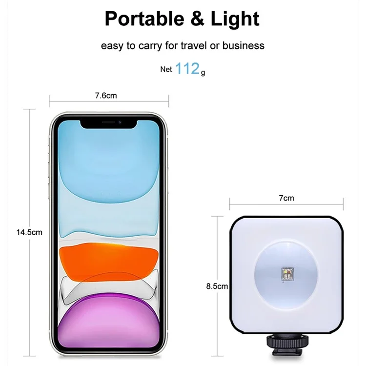 VLOGLITE W-S6 Full Color RGB LED Photogarphy Light Camera Light Sunset Atmosphere Lamp Magnetic Mini Fill Light