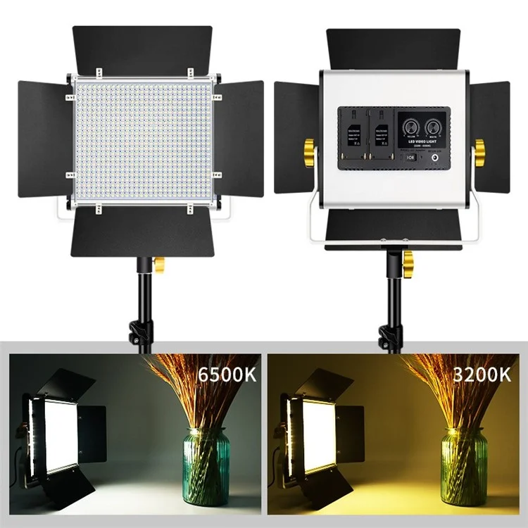 VLOGLITE W660S LED Video Light with Tripod Stand 3200-6500K Photography Studio Lighting for Video Film Recording - EU Plug