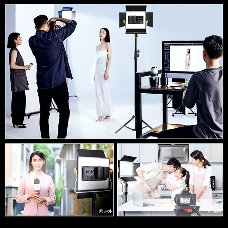 VLOGLITE W660S LED Video Light with Tripod Stand 3200-6500K Photography Studio Lighting for Video Film Recording - EU Plug