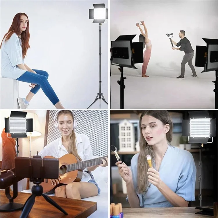 VLOGLITE W660S LED Video Light with Tripod Stand 3200-6500K Photography Studio Lighting for Video Film Recording - EU Plug