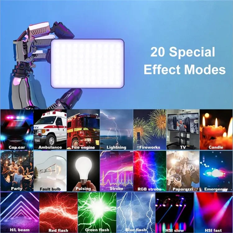 VLOGLITE PAD192RGB LED Camera Fill Light RGB Full Color Portable Photography Lighting for DSLR Camera Gopro
