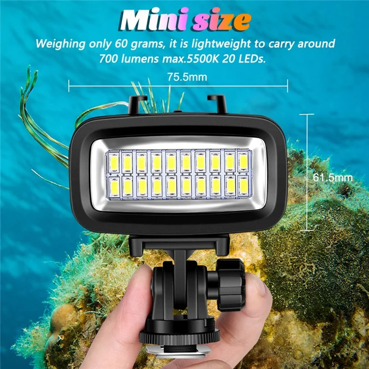 SL-100 For GoPro Camera Waterproof LED Video Diving 40m Underwater Light