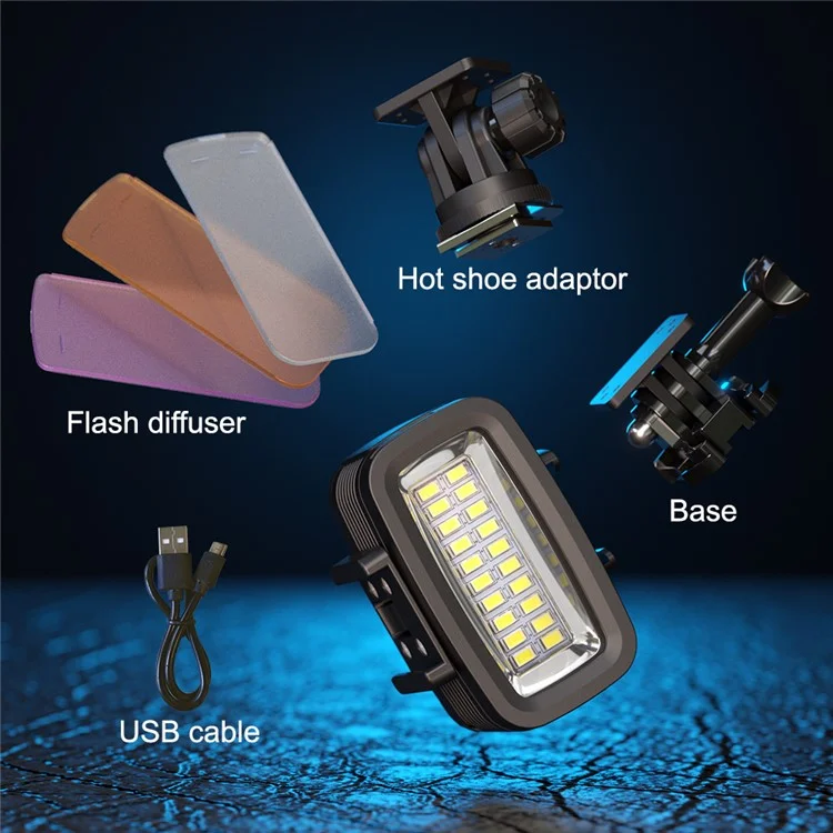 SL-100 For GoPro Camera Waterproof LED Video Diving 40m Underwater Light