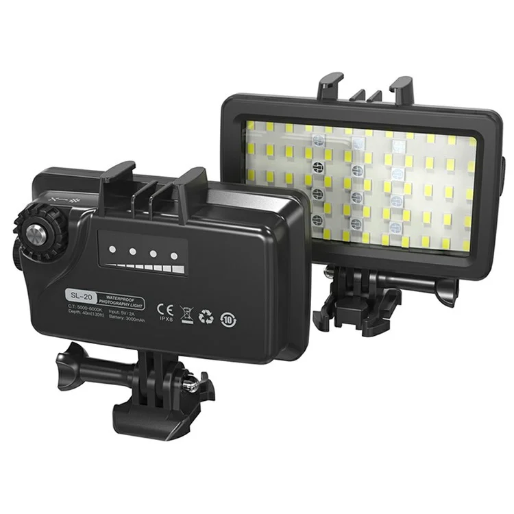SL-20 40m Wasserdichte Kamera LED Fill Light Wiederaufladbare Tauchfotografie RGB Video Light