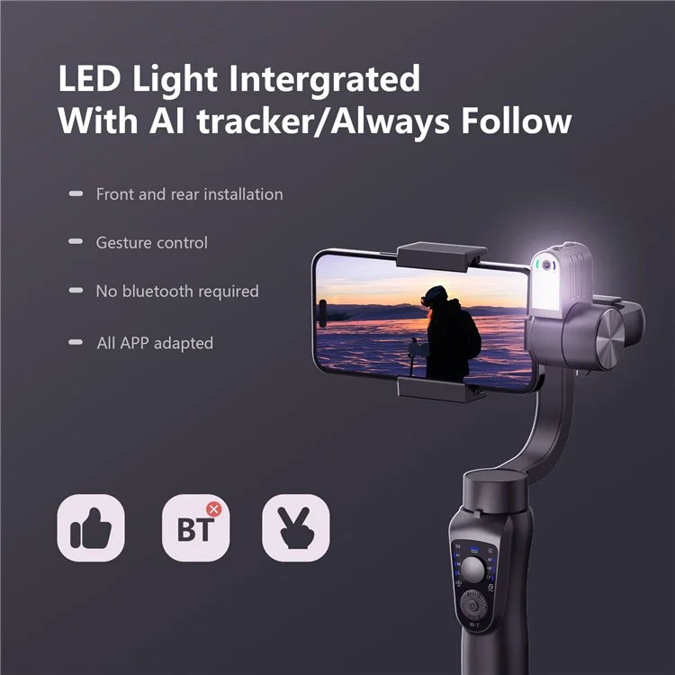 S5Bpro Intelligenter KI-Tracking 3-Achsen-Gimbal-Stabilisator Anti-Shake Handy-Halterung Stativ