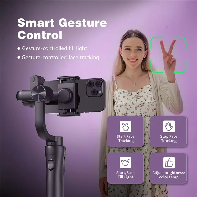 S5Bpro Intelligenter KI-Tracking 3-Achsen-Gimbal-Stabilisator Anti-Shake Handy-Halterung Stativ