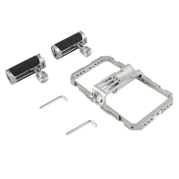 C072 Dual Handle Frame Universal Aluminum Alloy Handheld Smartphone Cage Rig Photography Stabilizer