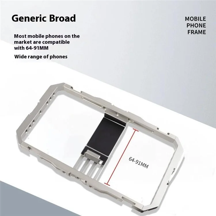 C072 Dual Handle Frame Universal Aluminum Alloy Handheld Smartphone Cage Rig Photography Stabilizer