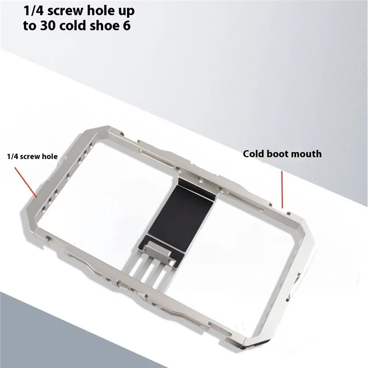 C072 Dual Handle Frame Universal Aluminum Alloy Handheld Smartphone Cage Rig Photography Stabilizer