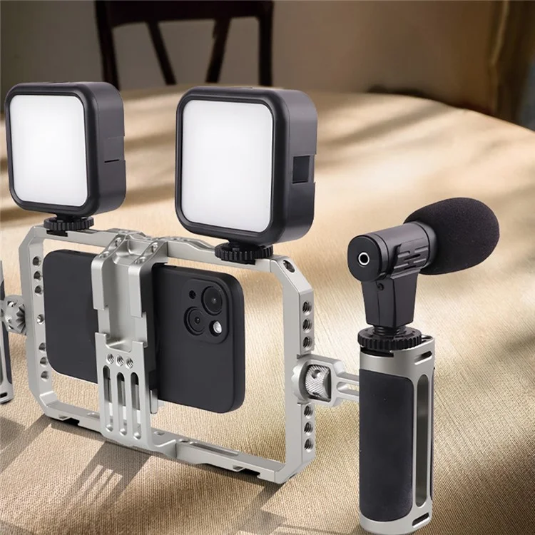 C072 Dual Handle Frame Universal Aluminum Alloy Handheld Smartphone Cage Rig Photography Stabilizer