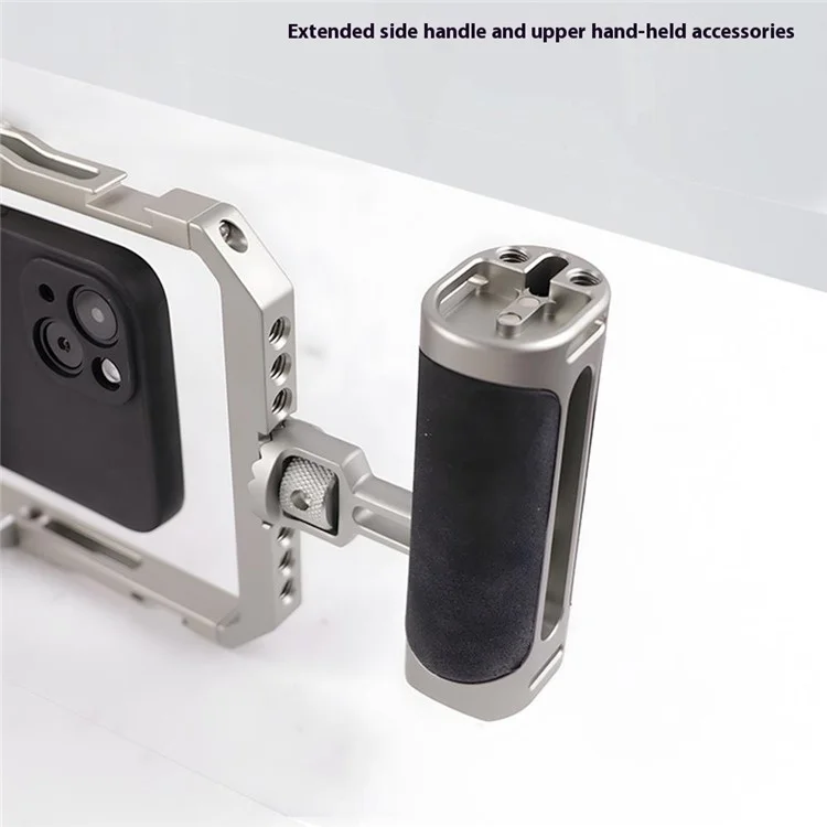 C072 Dual Handle Frame Universal Aluminum Alloy Handheld Smartphone Cage Rig Photography Stabilizer