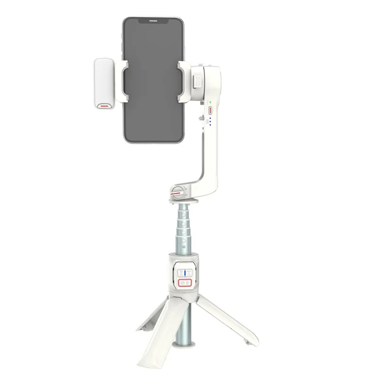 Bastão de Selfie Dobrável A10 com Tripé Extensível e Luz LED - Branco