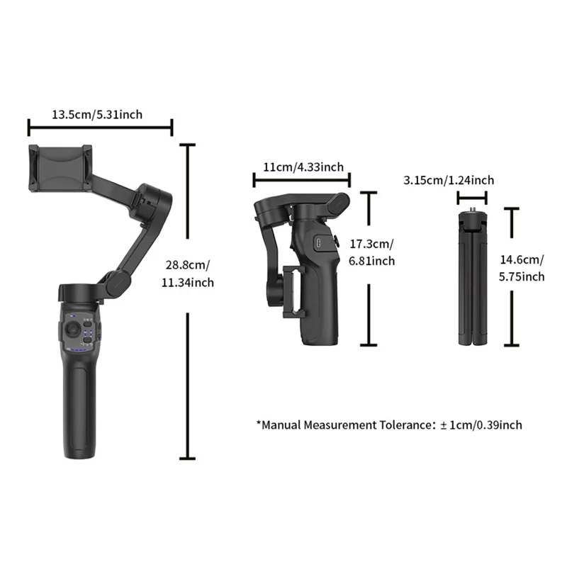 Stabilisateur de cardan portable L9lite à trois axes anti-vibration pour vlog et shooting de smartphone