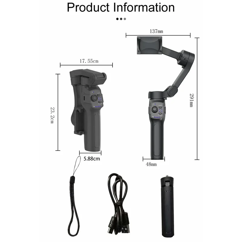Stabilisateur de cardan portable L9lite à trois axes anti-vibration pour vlog et shooting de smartphone