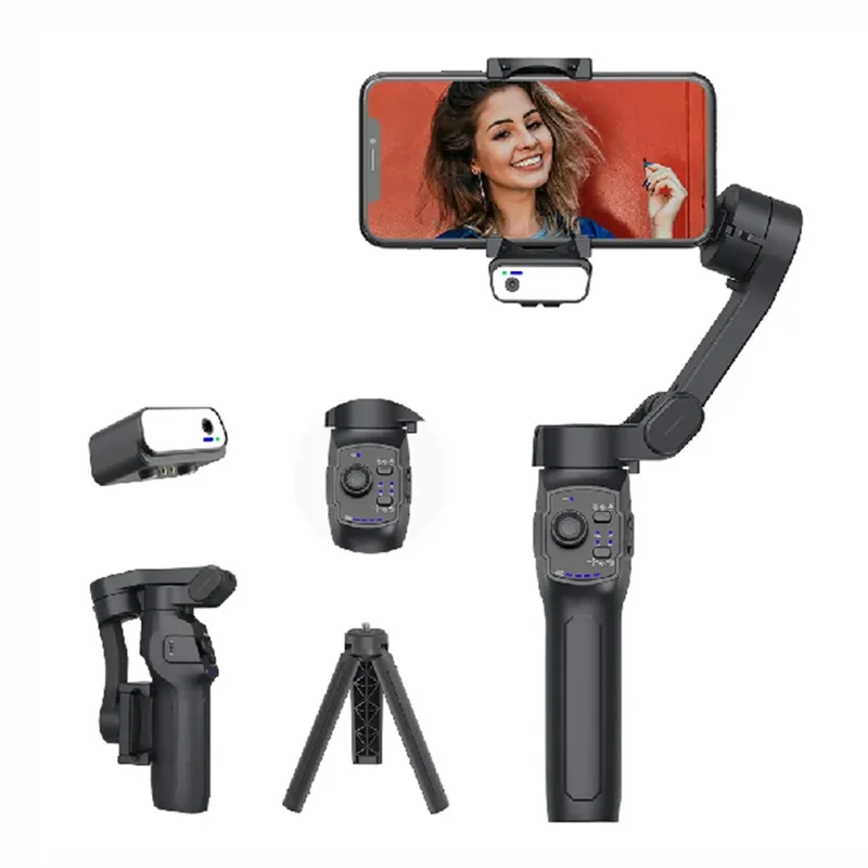 L9lite Intelligenter KI-Tracking 3-Achsen-Smartphone-Gimbal-Stabilisator mit Aufhelllicht