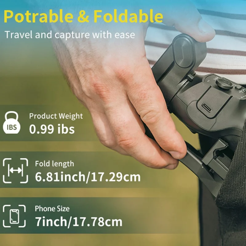 L9lite Intelligenter KI-Tracking 3-Achsen-Smartphone-Gimbal-Stabilisator mit Aufhelllicht