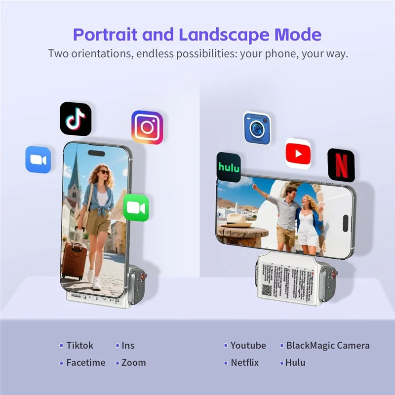 MOCA Grip Camera Handle with Detachable Remote Control and LED Light for iPhone 17  /  16  /  15 MagSafe Compatible Shooting Accessories - White