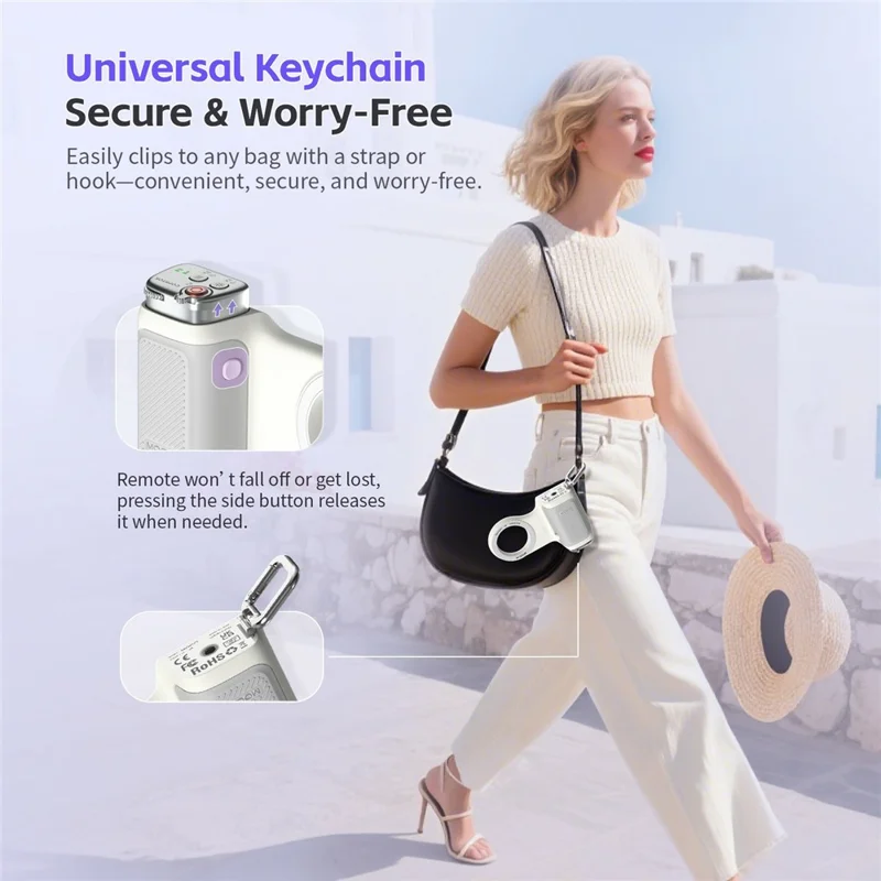 MOCA Grip Camera Handle with Detachable Remote Control and LED Light for iPhone 17  /  16  /  15 MagSafe Compatible Shooting Accessories - White