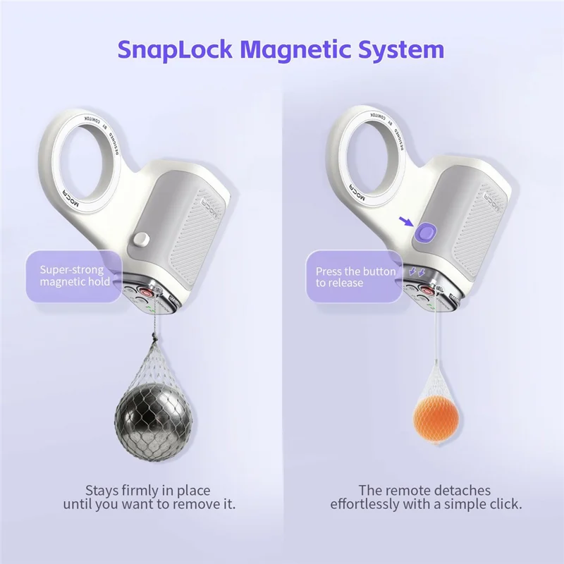 MOCA Grip Camera Handle with Detachable Remote Control and LED Light for iPhone 17  /  16  /  15 MagSafe Compatible Shooting Accessories - White