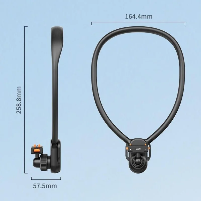 VRIG AC-82 360 Degree Ball Head Magnetic Neck Mount Bracket for Insta360 Ace  /  Pro  /  Pro 2  /  X5  /  X4 Air Quick Release Adjustable Bracket - Black