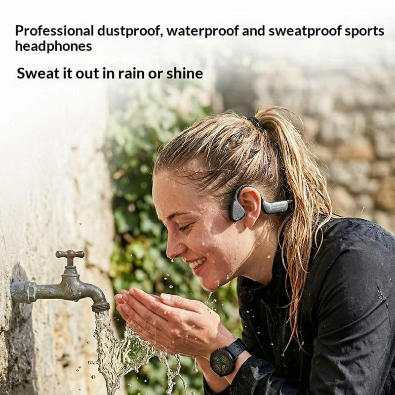 A29 Bone Conduction Bluetooth-compatible Earphones Waterproof Open Ear Headphone for Running Cycling - Black