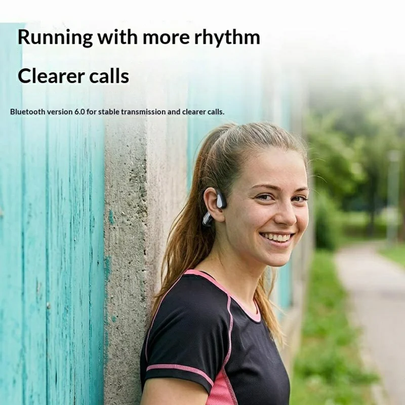 A29 Bone Conduction Bluetooth-compatible Earphones Waterproof Open Ear Headphone for Running Cycling - Black