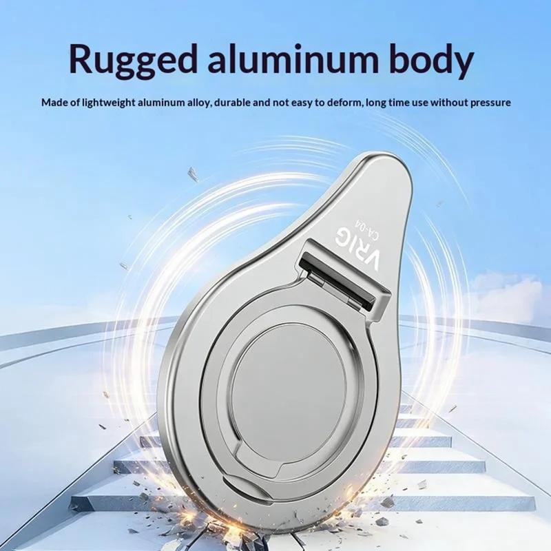 VRIG CA-04 Magnetic Quick Release Back Sticker Mount Stand for DJI Osmo Mobile 8  /  7P  / 7  /  6  /  5  /  SE Aluminum Alloy Portable Stabilizer Mount - Silver