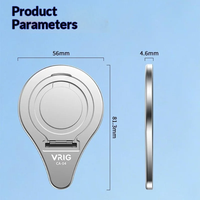 VRIG CA-04 Magnetic Quick Release Back Sticker Mount Stand for DJI Osmo Mobile 8  /  7P  / 7  /  6  /  5  /  SE Aluminum Alloy Portable Stabilizer Mount - Silver