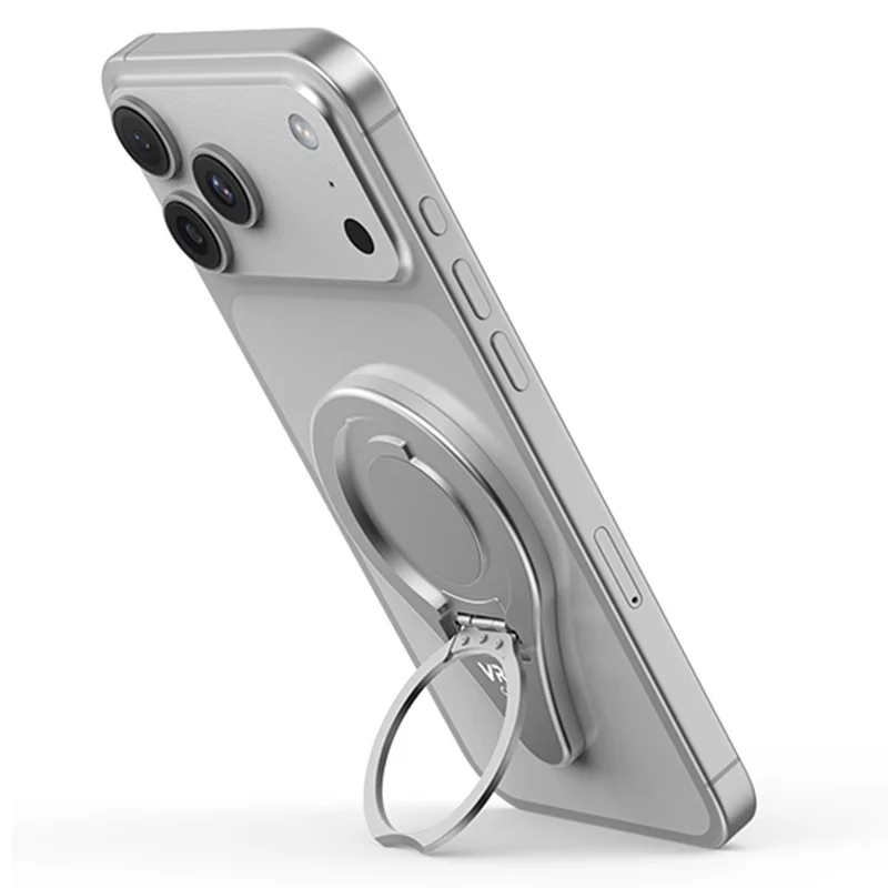 VRIG CA-04 Magnetic Quick Release Back Sticker Mount Stand for DJI Osmo Mobile 8  /  7P  / 7  /  6  /  5  /  SE Aluminum Alloy Portable Stabilizer Mount - Silver