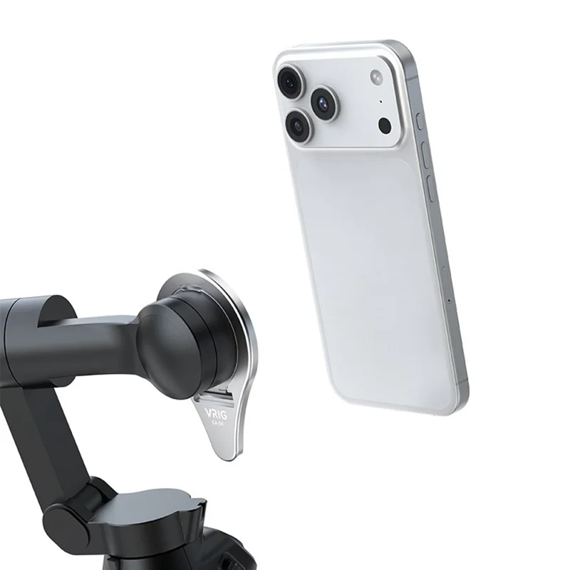 VRIG CA-04 Magnetic Quick Release Back Sticker Mount Stand for DJI Osmo Mobile 8  /  7P  / 7  /  6  /  5  /  SE Aluminum Alloy Portable Stabilizer Mount - Silver