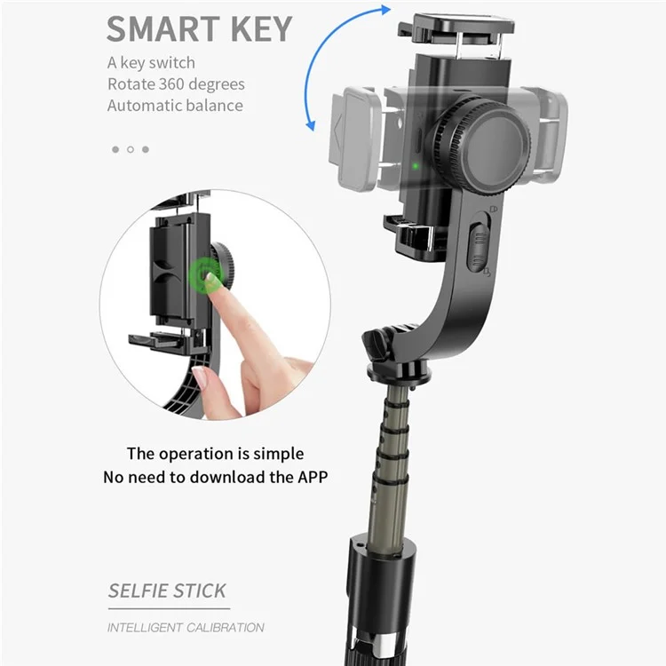 SELFIESHOW L08 Perche Autoportrait Bluetooth Portable avec Trépied Caché Diffusion en Direct Support avec Télécommande - Noir