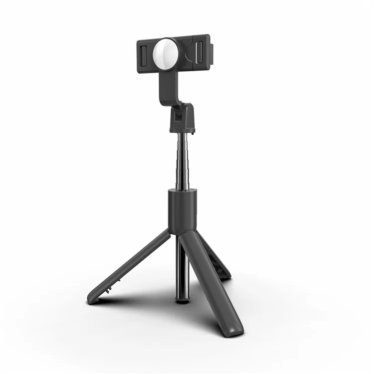 SELFIESHOW K10 Selbststarter Bluetooth Fernbedienung Mobiltelefon Stativ mit Leuchtfunktion - Schwarz