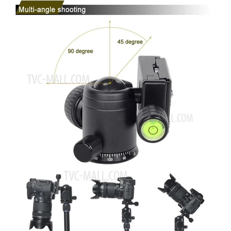 BEXIN V-30 Rotule de caméra panoramique 360 degrés pour trépied portable