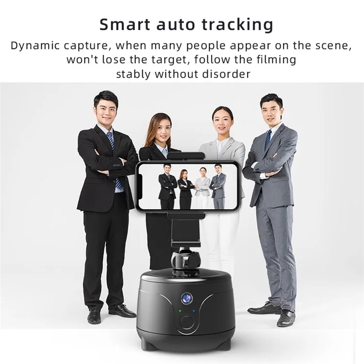 Y8 360 градусов вращения Smart AI Gimbal Face Tracking Camera Mobile Phone Holder Stand - Черный