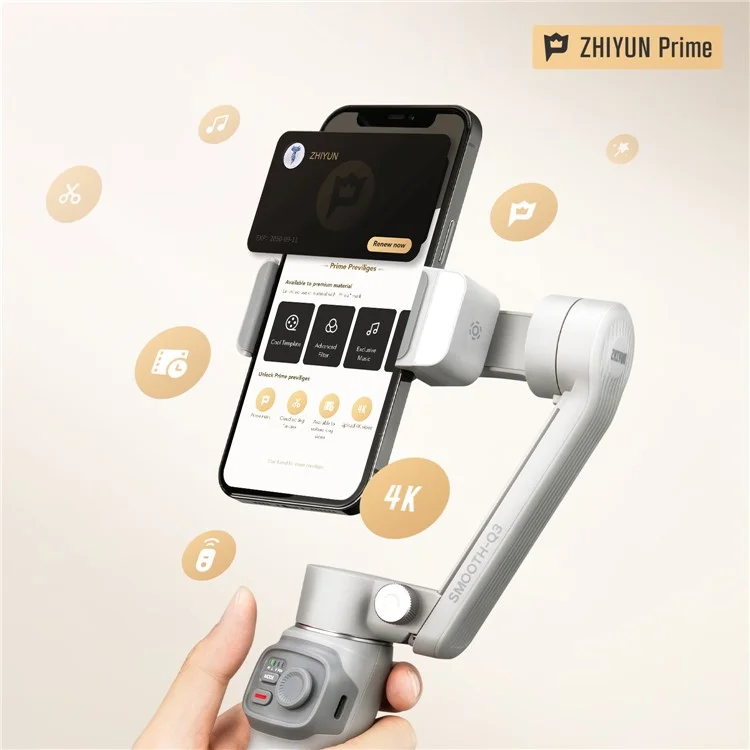 Zhiyun Smooth-Q3 Portátil 3-Axis Smartphone Handheld Gimbal Para IPhone Huawei Samsung