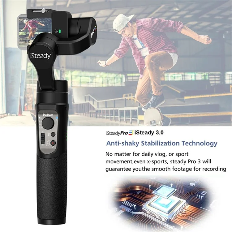 HOHEM Isteady Pro 3 Anti-Vibrations Stabilisateur Portable Étanche pour Caméra Action 
