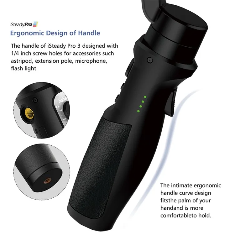 HOHEM Isteady Pro 3 Anti-Vibrations Stabilisateur Portable Étanche pour Caméra Action 
