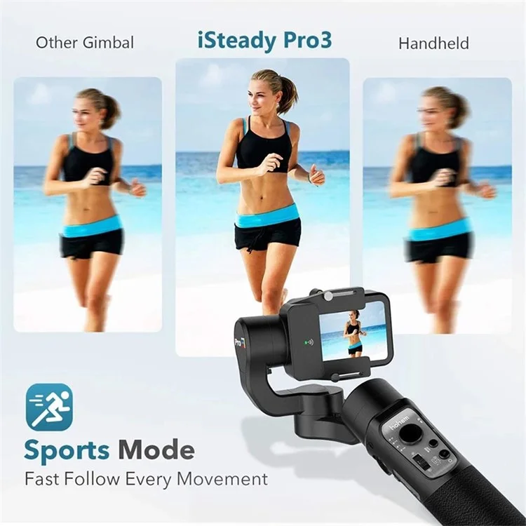 HOHEM Isteady Pro 3 Anti-Vibrations Stabilisateur Portable Étanche pour Caméra Action 