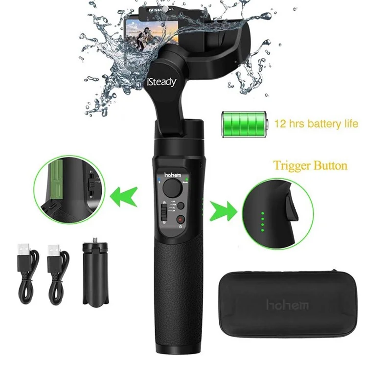 HOHEM Isteady Pro 3 Anti-Vibrations Stabilisateur Portable Étanche pour Caméra Action 