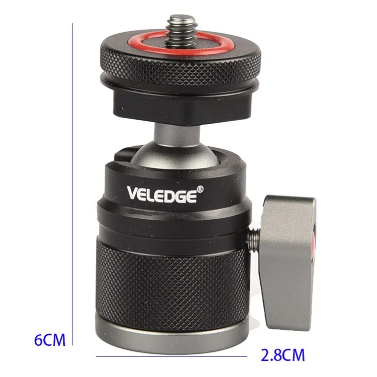 VELEDGE VD-M4 Micro SLR Mount Adapter Mini Metal Ball Gimbal com Sapata Fria, Acessórios para Câmera