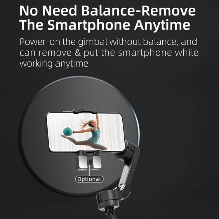 L9 Smartphone Gimbal Stabilizer Foldable Anti-Shake Phone Gimbal Built-in Extension Rod for Video Recording Vlog