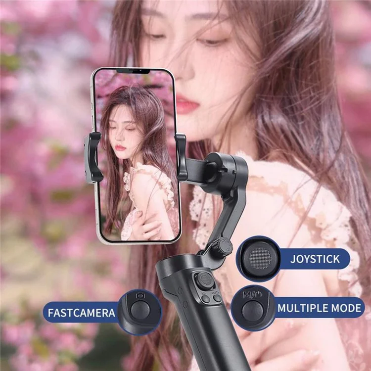 F5plus Stabilizzatore Gimbal a Tre Assi Anti-Scuotimento e Pieghevole per Registrazione Video Vlog (senza App)